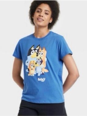 Women's Bluey Short Sleeve Graphic T-Shirt Blue Size XL New